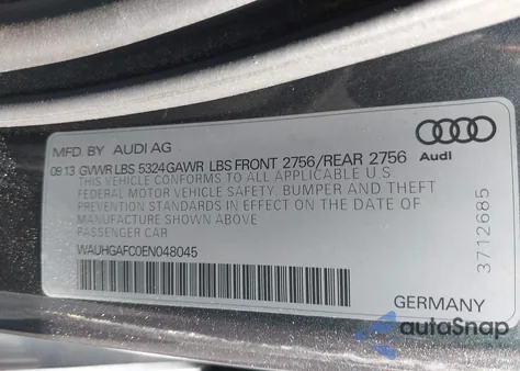 2014 Audi A6 3.0T Premium Plus из США, поврежденный, VIN WAUHGAFC0EN048045